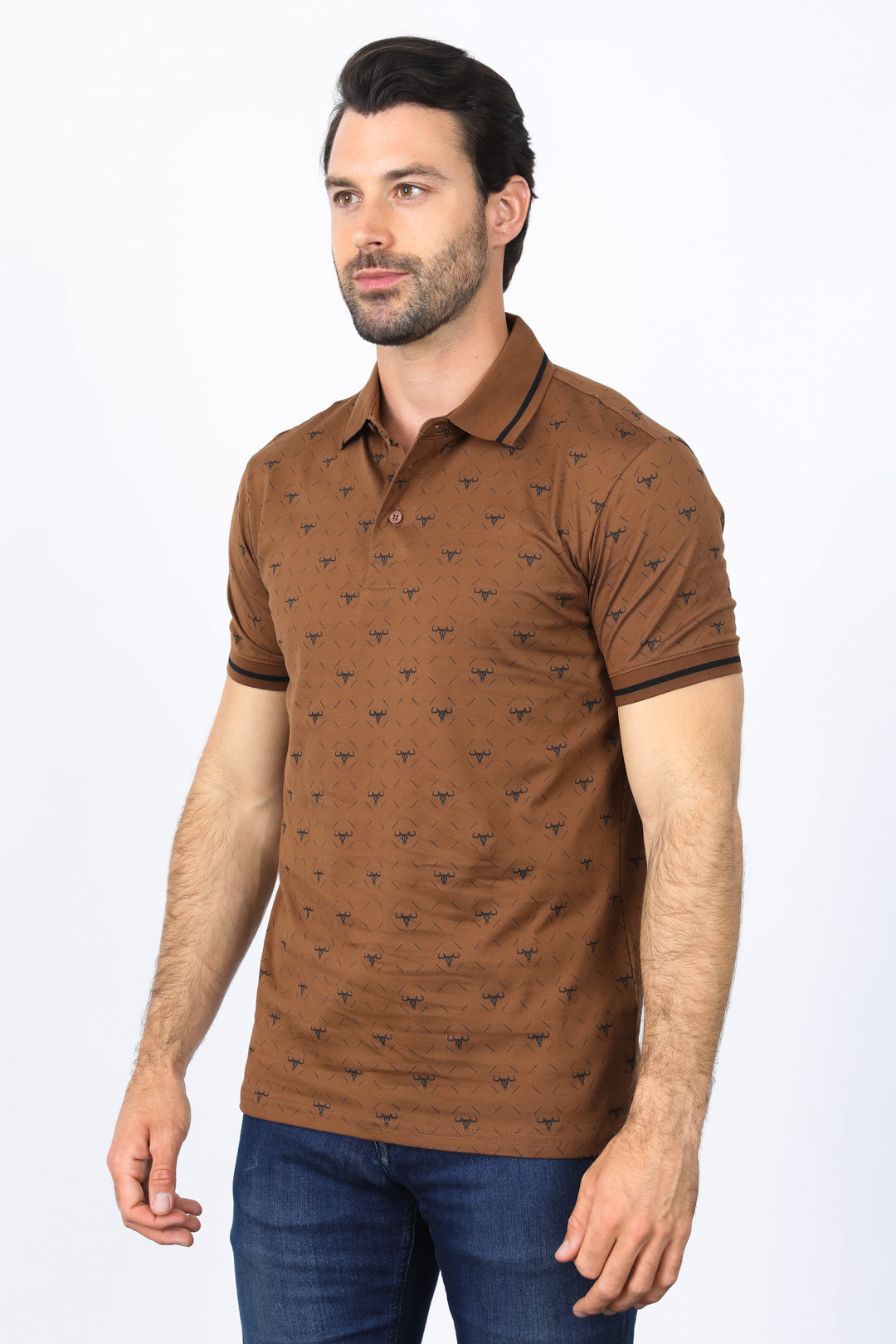 Mens Cotton Printed Polo Shirt