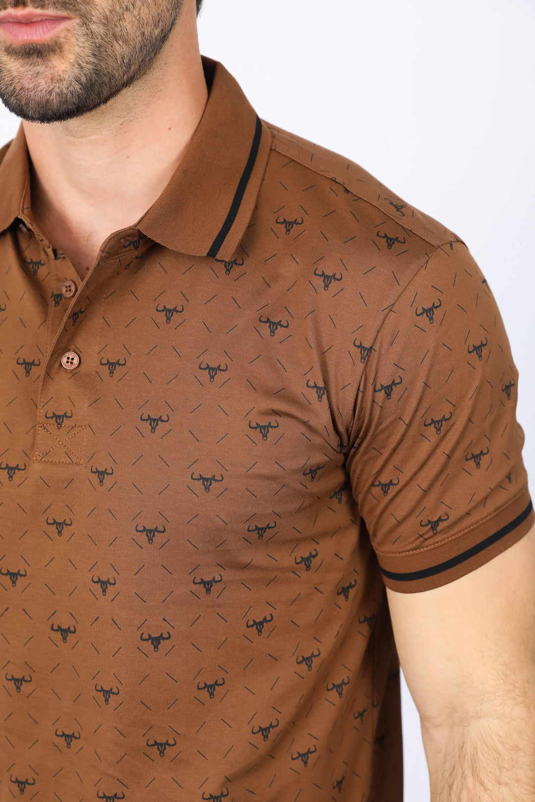 Mens Cotton Printed Polo Shirt