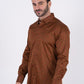 Small Print Satin Cotton/Spandex Long Sleeve Shirt