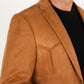 Men's Double Button Faux-Suede Blazer