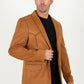 Men's Double Button Faux-Suede Blazer