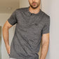 Mens Modern Fit Stretch Henley T-Shirt with Logo