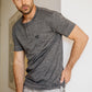 Mens Modern Fit Stretch Henley T-Shirt with Logo