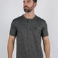 Mens Modern Fit Stretch Henley T-Shirt with Logo