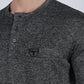 Mens Modern Fit Stretch Henley T-Shirt with Logo