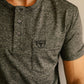 Mens Modern Fit Stretch Henley T-Shirt with Logo