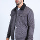 Mens Sherpa Lined Faux Suede Jacket - Charcoal