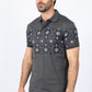 Mens Modern Fit Stretch Cotton Aztec Panoramic Print Polo