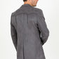 Men's Double Button Faux-Suede Blazer - Charcoal