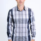 Mens Checkered Long Sleeve Grey Shirt