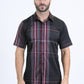 Mens Checkered Short Sleeve Black Shirt