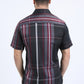 Mens Checkered Short Sleeve Black Shirt