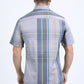 Mens Checkered Short Sleeve Lt. Grey Shirt