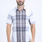 Mens Checkered Short Sleeve White Shirt