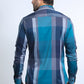 Mens Checkered Teal Long Sleeve Shirts