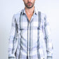 Mens Checkered White Long Sleeve Shirts