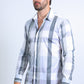 Mens Checkered White Long Sleeve Shirts