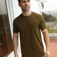 Classic Cotton Knit Brown T-Shirt