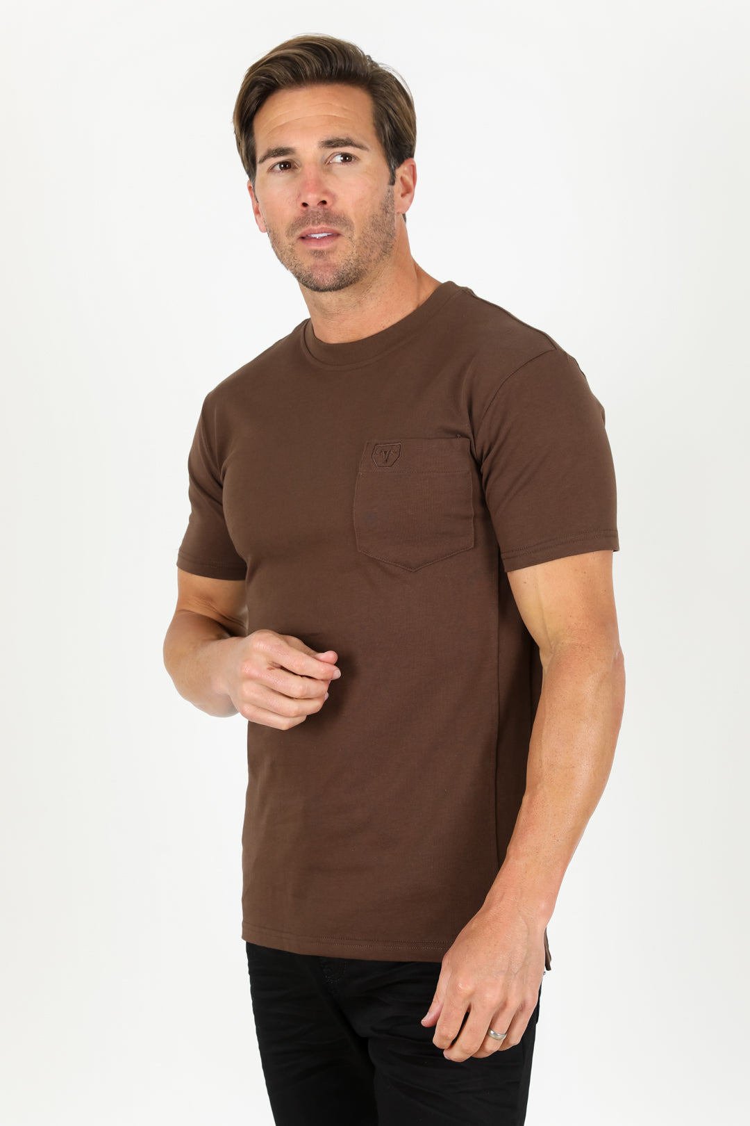 Classic Cotton Knit Brown T-Shirt