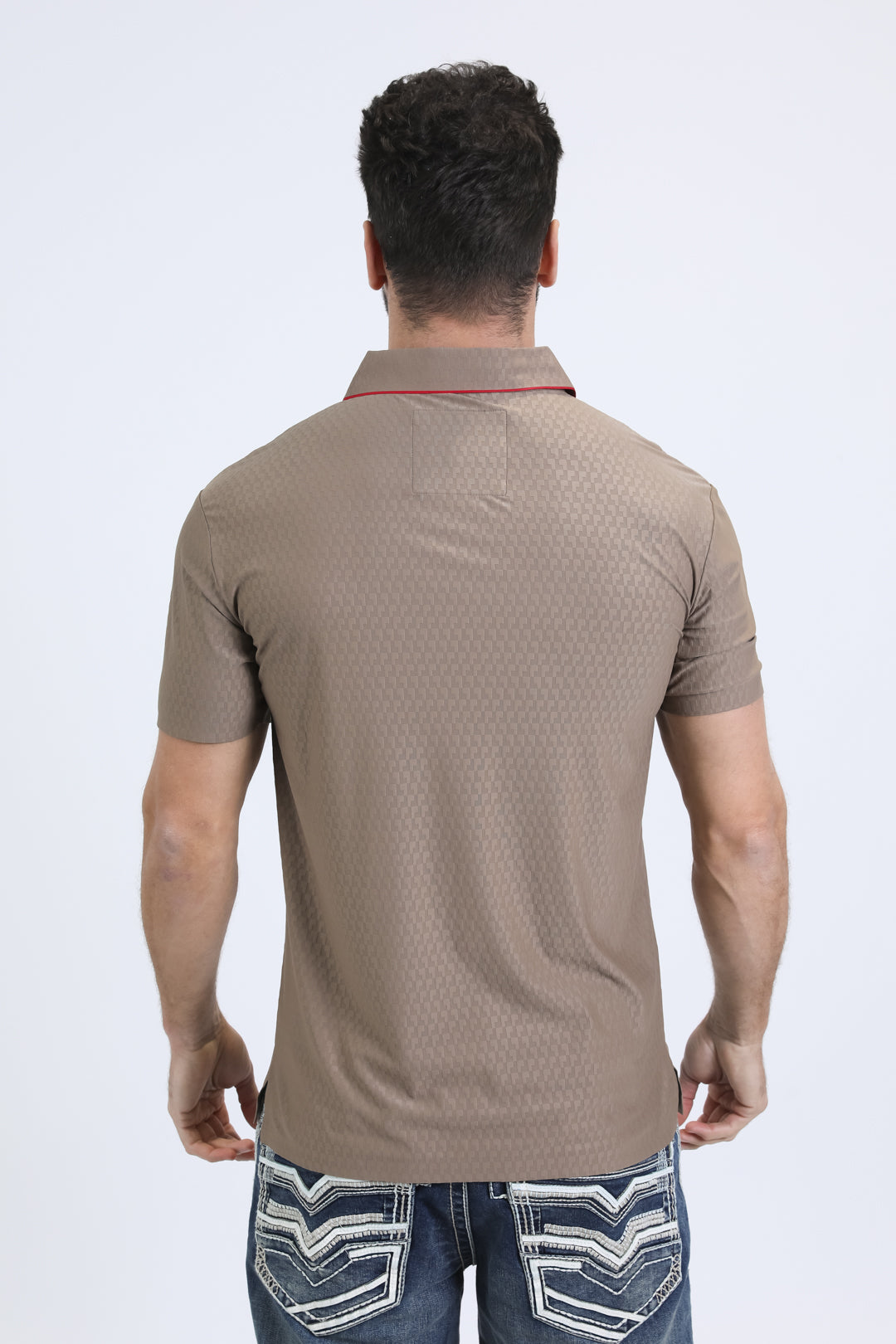 Men's Cotton Modern Fit Stretch Beige Polo