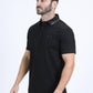 Men's Cotton Modern Fit Stretch Black Polo