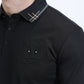 Men's Cotton Modern Fit Stretch Black Polo