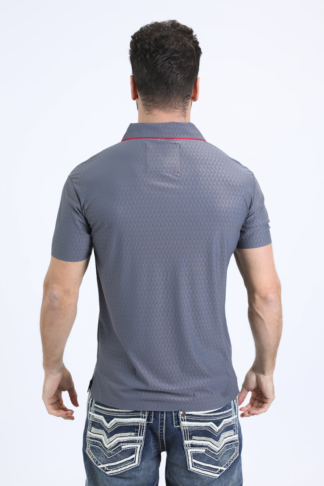 Men's Cotton Modern Fit Stretch Grey Polo