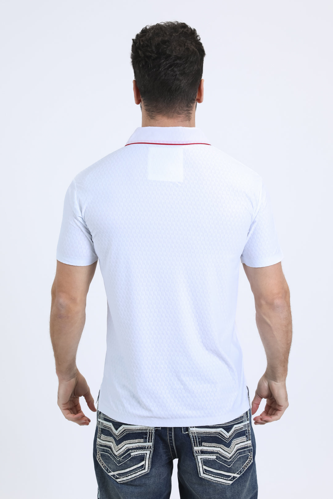 Men's Cotton Modern Fit Stretch White Polo