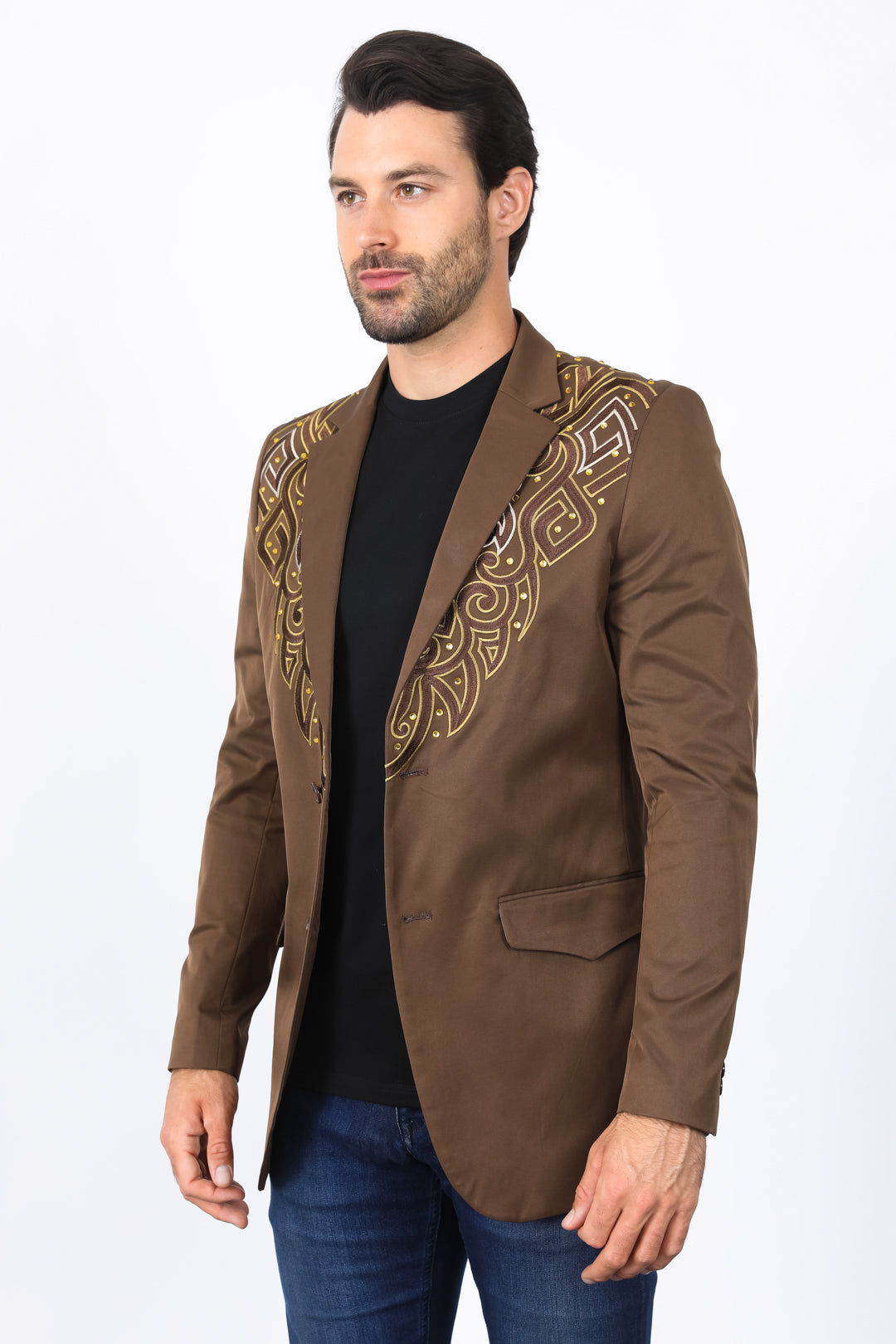 Mens Embroidery Fashion Blazer