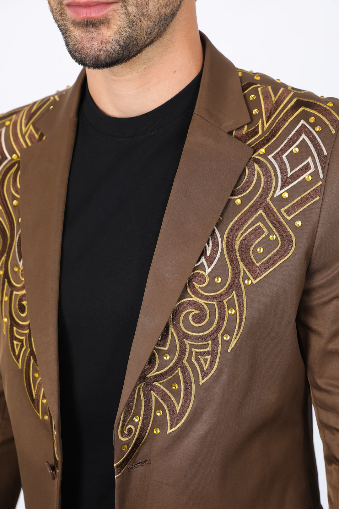 Mens Embroidery Fashion Blazer