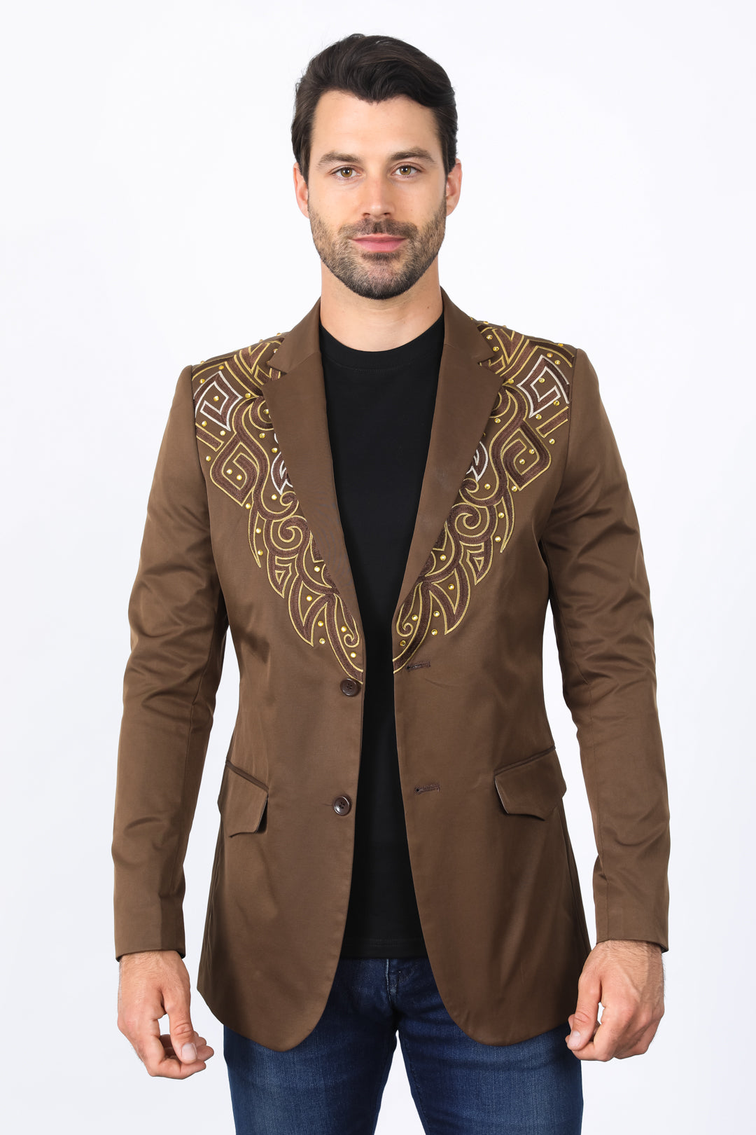 Mens Embroidery Fashion Blazer