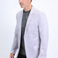 Men's Double Button Faux-Suede Light-Grey Blazer