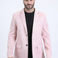 Men's Double Button Pink Faux-Suede Blazer