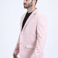 Men's Double Button Pink Faux-Suede Blazer