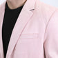 Men's Double Button Pink Faux-Suede Blazer