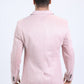 Men's Double Button Pink Faux-Suede Blazer