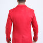 Men's Double Button Red Faux-Suede Blazer