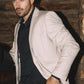 Men's Double Button Western Beige Blazer