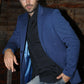 Men's Double Button Western Blue Blazer