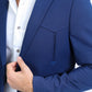 Men's Double Button Western Blue Blazer