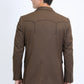 Men's Double Button Western Brown Blazer