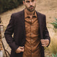 Men's Double Button Western Burgundy Blazer