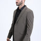 Men's Double Button Western Dark Brown Blazer