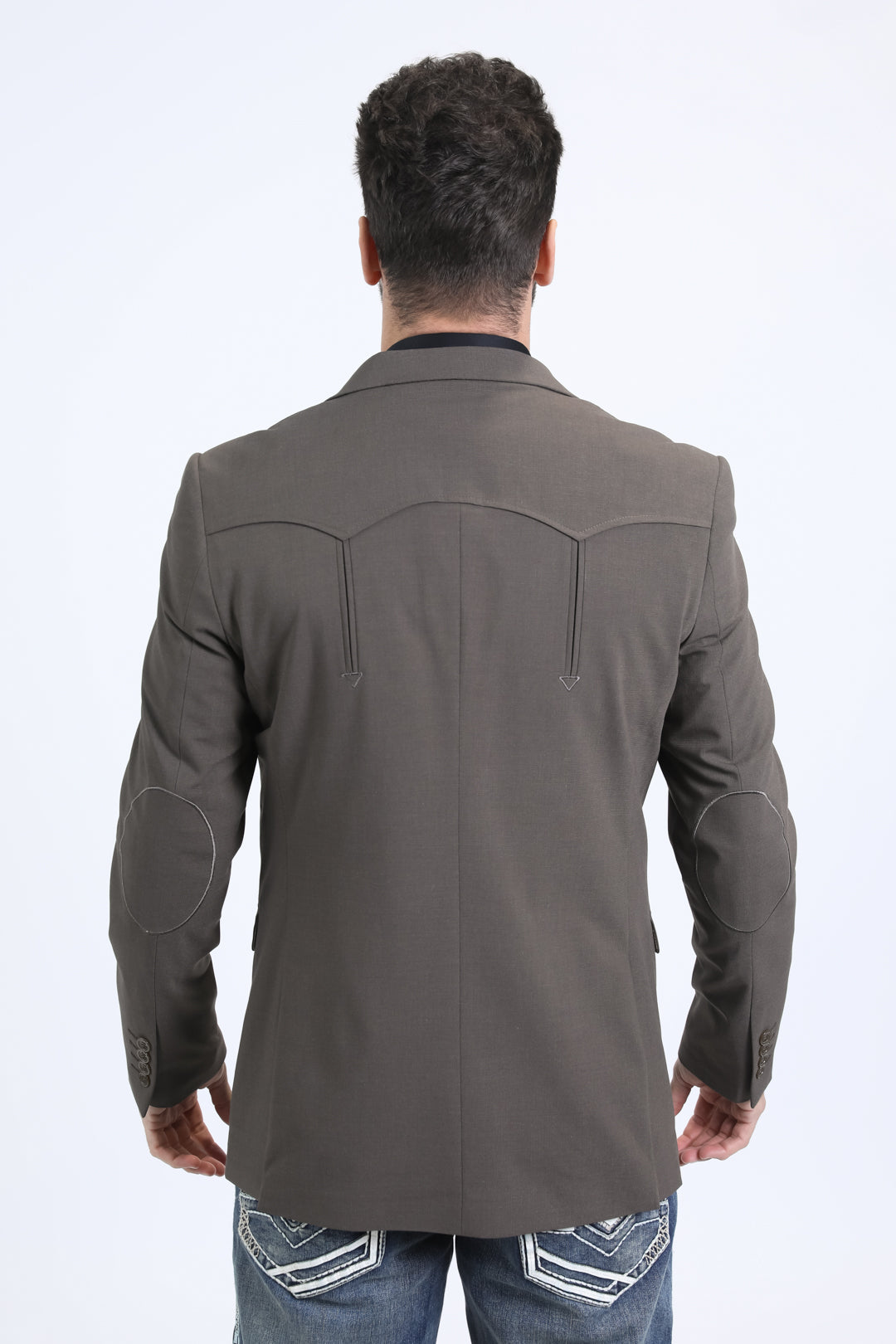 Men's Double Button Western Dark Brown Blazer