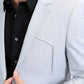 Men's Double Button Western Grey Blazer