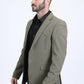 Men's Double Button Western Olive Blazer