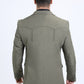 Men's Double Button Western Olive Blazer