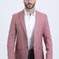 Men's Double Button Western Red Blazer