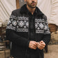 Mens Ethnic Aztec Fur Lined Quilted Suede Black Jacket