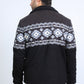 Mens Ethnic Aztec Fur Lined Quilted Suede Black Jacket